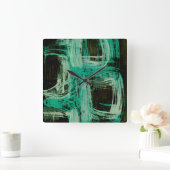 Aquamarine Windows I Quadratische Wanduhr (Zuhause)