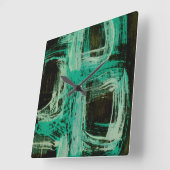 Aquamarine Windows I Quadratische Wanduhr (Winkel)