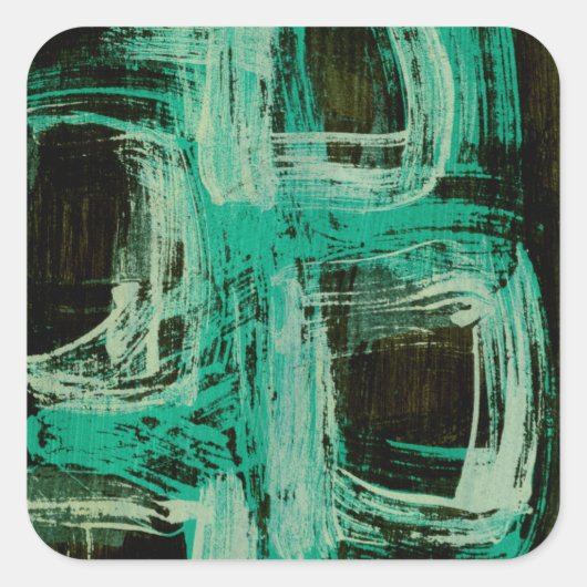 Aquamarine Windows I Quadratischer Aufkleber (Vorderseite)