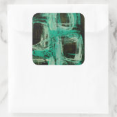 Aquamarine Windows I Quadratischer Aufkleber (Tasche)