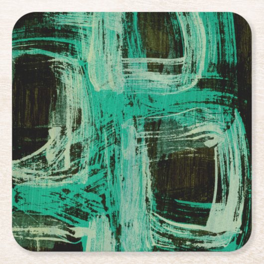 Aquamarine Windows I Rechteckiger Pappuntersetzer (Vorderseite)