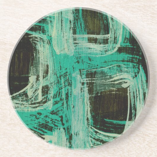 Aquamarine Windows I Sandstein Untersetzer (Vorne)