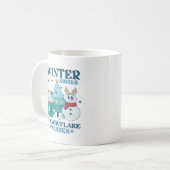Aquamarine Winter Kisses & Snowflake Wünsche Niedl Kaffeetasse (Vorderseite Links)