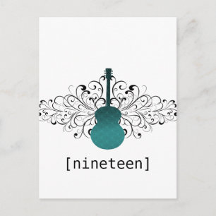 Aquamarine Wirbel Gitarrentisch Postkarte