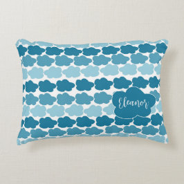 Aquamarine Wolken für Mädchen oder Jungen Dekokissen