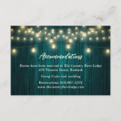 Aquamarine Wood Country Wedding Hotel Übernachtung Begleitkarte (Vorderseite)