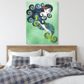 Aquamarine Wrapped Canvas Wall Art Leinwanddruck (Insitu (Schlafzimmer))