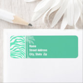 Aquamarine Zebra Animal Print, Summer Palm (Insitu)