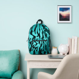 Aquamarine Zebra Print Bedruckter Rucksack