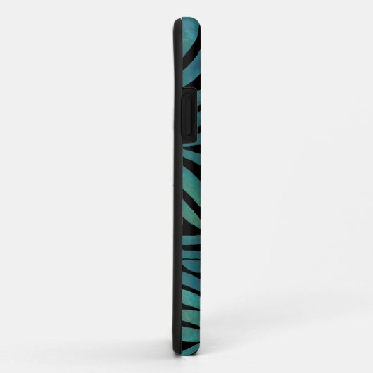 Aquamarine Zebra Print Case-Mate iPhone Hülle (Hinten/Rechts)