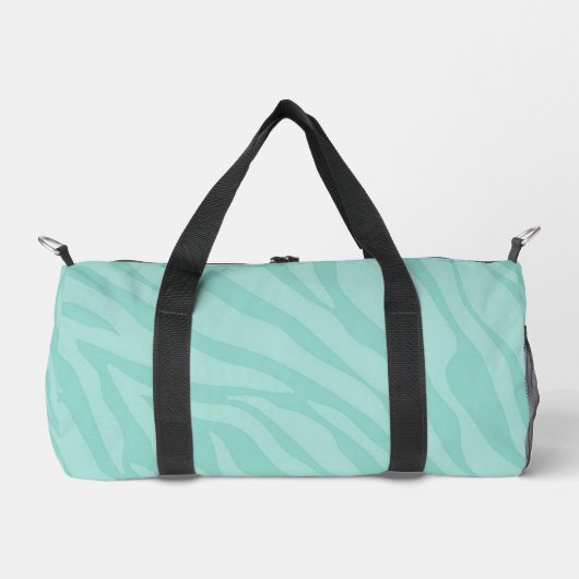 Aquamarine Zebra Print Duffle Bag (Vorderseite)