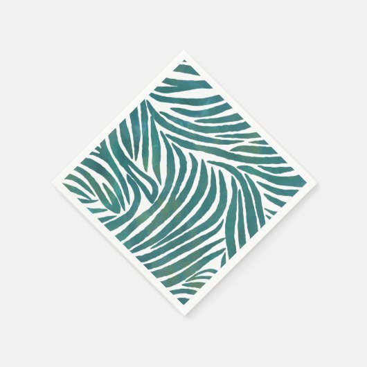 Aquamarine Zebra Print Serviette (Ecke)