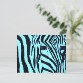 Aquamarine Zebre Postkarte (Stehend Vorderseite)