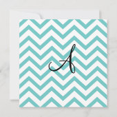 Aquamarine Zickzack Bat Mitzvah Einladung (Rückseite)