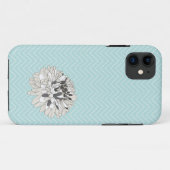 Aquamarine Zickzack Chrysanthememuster iPhone 5 Case-Mate iPhone Hülle (Rückseite (Horizontal))