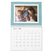 Aquamarine Zickzack FotoCollage 24-Bilder Kalender (Jan 2026)