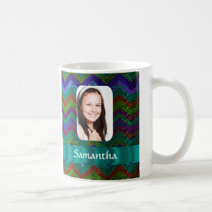 Aquamarine Zickzack Fotoschablone Kaffeetasse