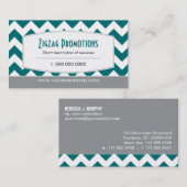 Aquamarine Zickzack Geschäfts-Karte Visitenkarte (Vorne/Hinten)