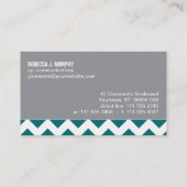 Aquamarine Zickzack Geschäfts-Karte Visitenkarte (Rückseite)