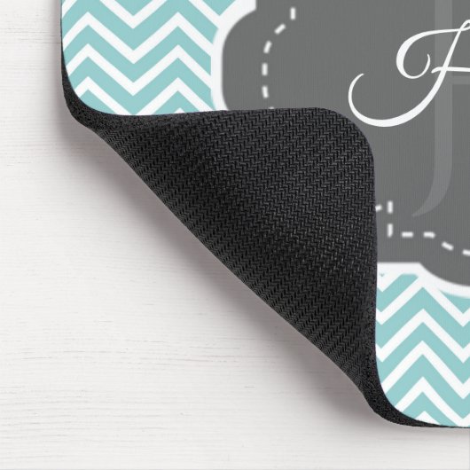 Aquamarine Zickzack Personalisierte Maus-Pad Mousepad (Ecke)