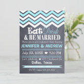 Aquamarine Zickzack Probe Einladung (Stehend Vorderseite)