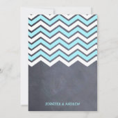 Aquamarine Zickzack Probe Einladung (Rückseite)