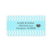 Aquamarine Zickzack Rücksendeadresse Adressaufkleber (Vorne)