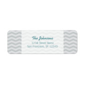 Aquamarine Zickzack Rücksendeadressen-Aufkleber in (Vorne)