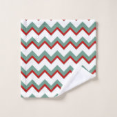 Aquamarine Zickzack Weihnachtsbrille Badhandtuch Set (Waschlappen)