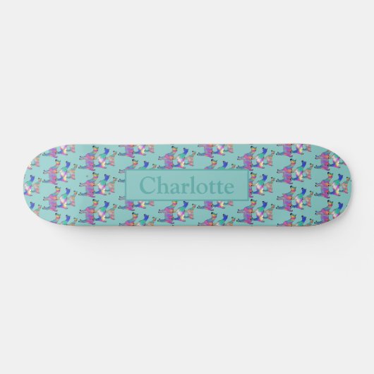 Aquamarine Ziegen Skateboard (Horizontal)