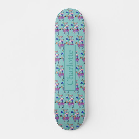 Aquamarine Ziegen Skateboard (Vorne)