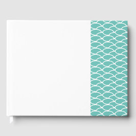 Aquamarine Zierwaagen auf Weiß, mit schick rechtem Gästebuch