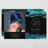 aquamarine Zweifach-Broschüre (Vorne/Hinten)