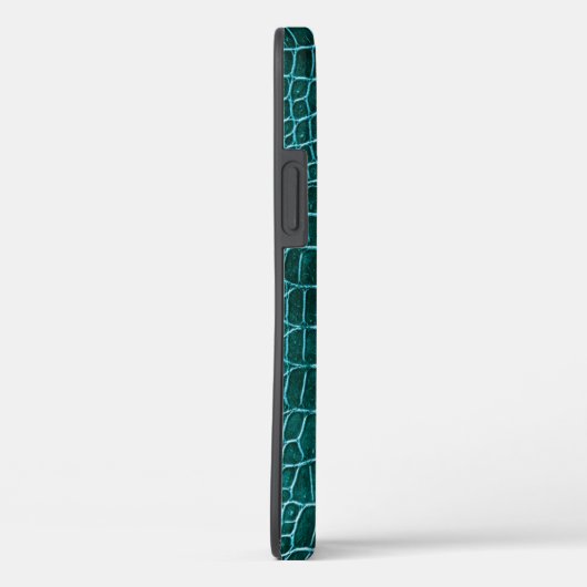Aquamarinen Imitat Krokodile Leder Personalisierte Case-Mate iPhone Hülle (Rückseite / Rechts)