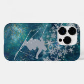 Aquamariner Abstrakter Goldstar-Skier Case-Mate iPhone Hülle (Rückseite (Horizontal))
