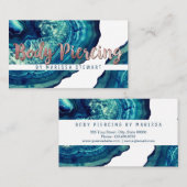 Aquamariner Achat Geode Visitenkarte (Vorne/Hinten)