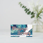 Aquamariner Achat Geode Visitenkarte (Stehend Vorderseite)