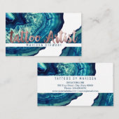 Aquamariner Achat Geode Visitenkarte (Vorne/Hinten)