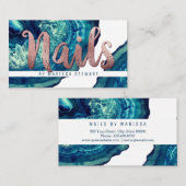 Aquamariner Achat Geode Visitenkarte (Vorne/Hinten)