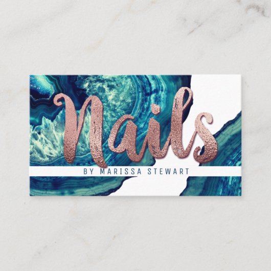 Aquamariner Achat Geode Visitenkarte (Vorderseite)