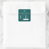 Aquamariner Allergiewarnkleber Quadratischer Aufkleber (Tasche)