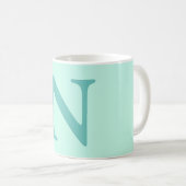 Aquamariner Anfangsbuchstabe Trendy Pastel Mint Bl Kaffeetasse (VorderseiteRechts)