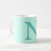 Aquamariner Anfangsbuchstabe Trendy Pastel Mint Bl Kaffeetasse (Vorderseite Links)
