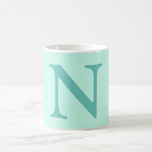Aquamariner Anfangsbuchstabe Trendy Pastel Mint Bl Kaffeetasse