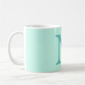 Aquamariner Anfangsbuchstabe Trendy Pastel Mint Bl Kaffeetasse (Links)