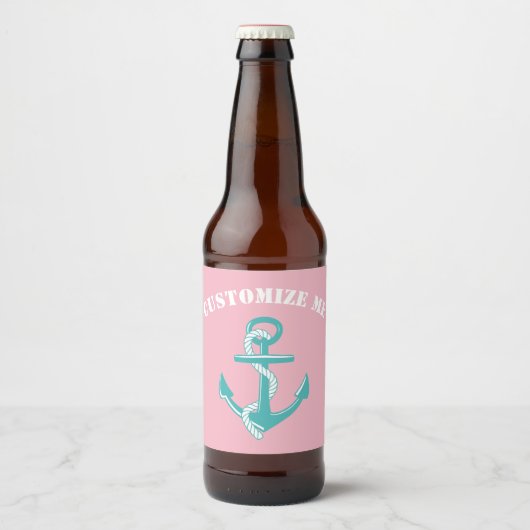 Aquamariner Anker Bierflaschenetikett (Vorderseite)