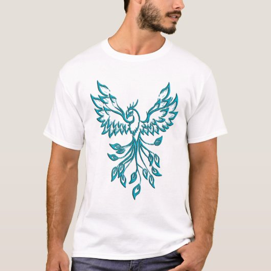 Aquamariner Anstieg des Blue Phoenix T-Shirt (Vorderseite)
