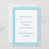 Aquamariner Antrag auf griechischen Schlüssel und  Save The Date (Rückseite)
