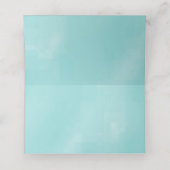 Aquamariner Aqua Blue Hibiskus Blütentisch Platzkarte (Innenseite Aufgefaltet)