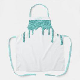 Aquamariner Aqua Blue Sparkle Drilling Glitzer Schürze